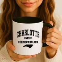 Charlotte North Carolina Est. 1768 Varsity Coffee Mug thumb 3