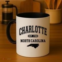 Charlotte North Carolina Est. 1768 Varsity Coffee Mug thumb 4