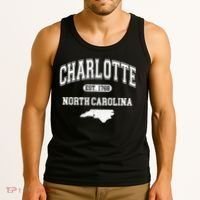 Charlotte North Carolina Est. 1768 Varsity Tank Top thumb 3