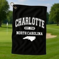 Charlotte North Carolina Est. 1768 Varsity Golf Towel thumb 1