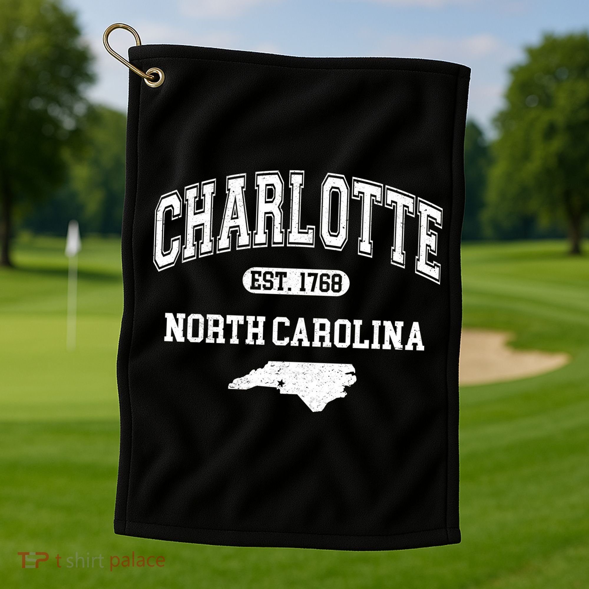 Charlotte North Carolina Est. 1768 Varsity Golf Towel