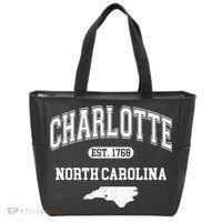 Charlotte North Carolina Est. 1768 Varsity Tote Bag thumb 0