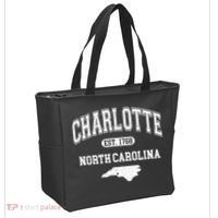 Charlotte North Carolina Est. 1768 Varsity Tote Bag thumb 2