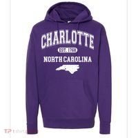 Charlotte North Carolina Est. 1768 Varsity Hoodie thumb 0