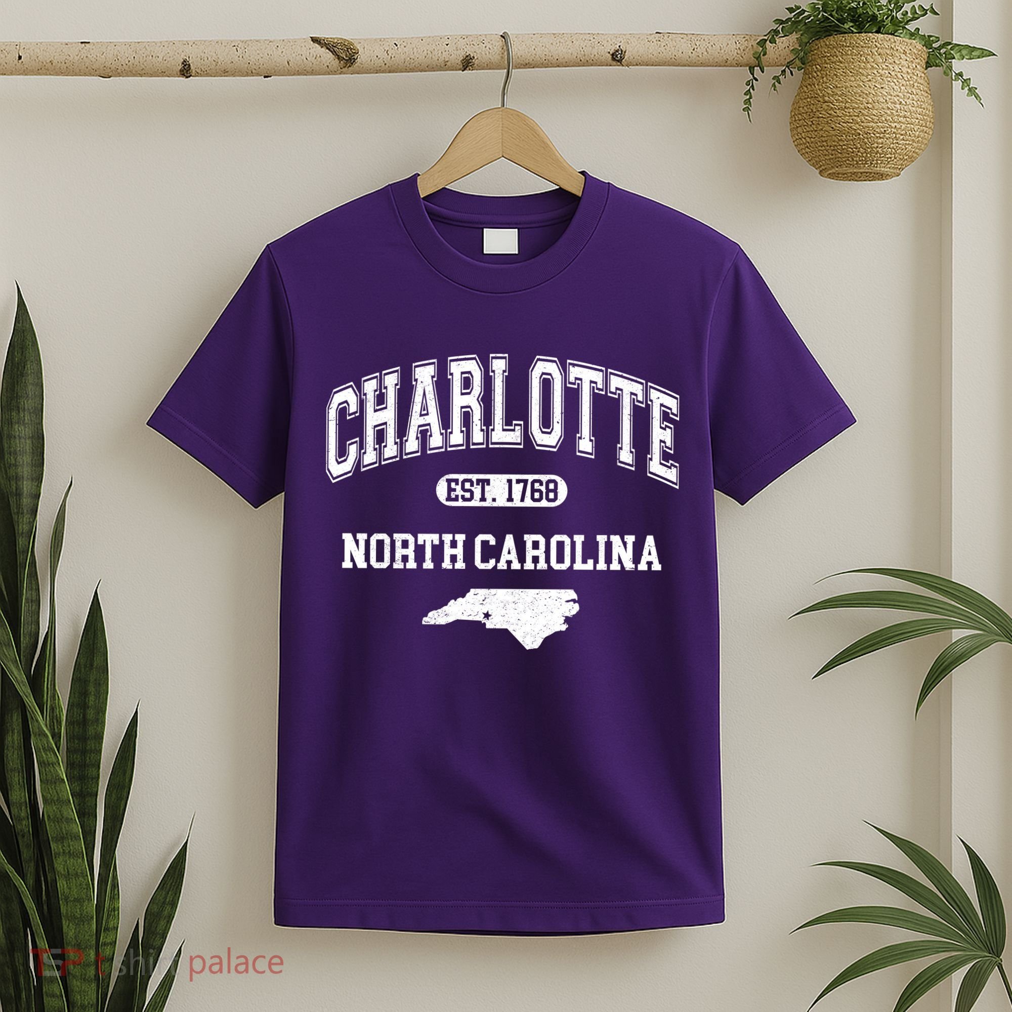 Charlotte North Carolina Est. 1768 Varsity T-Shirt