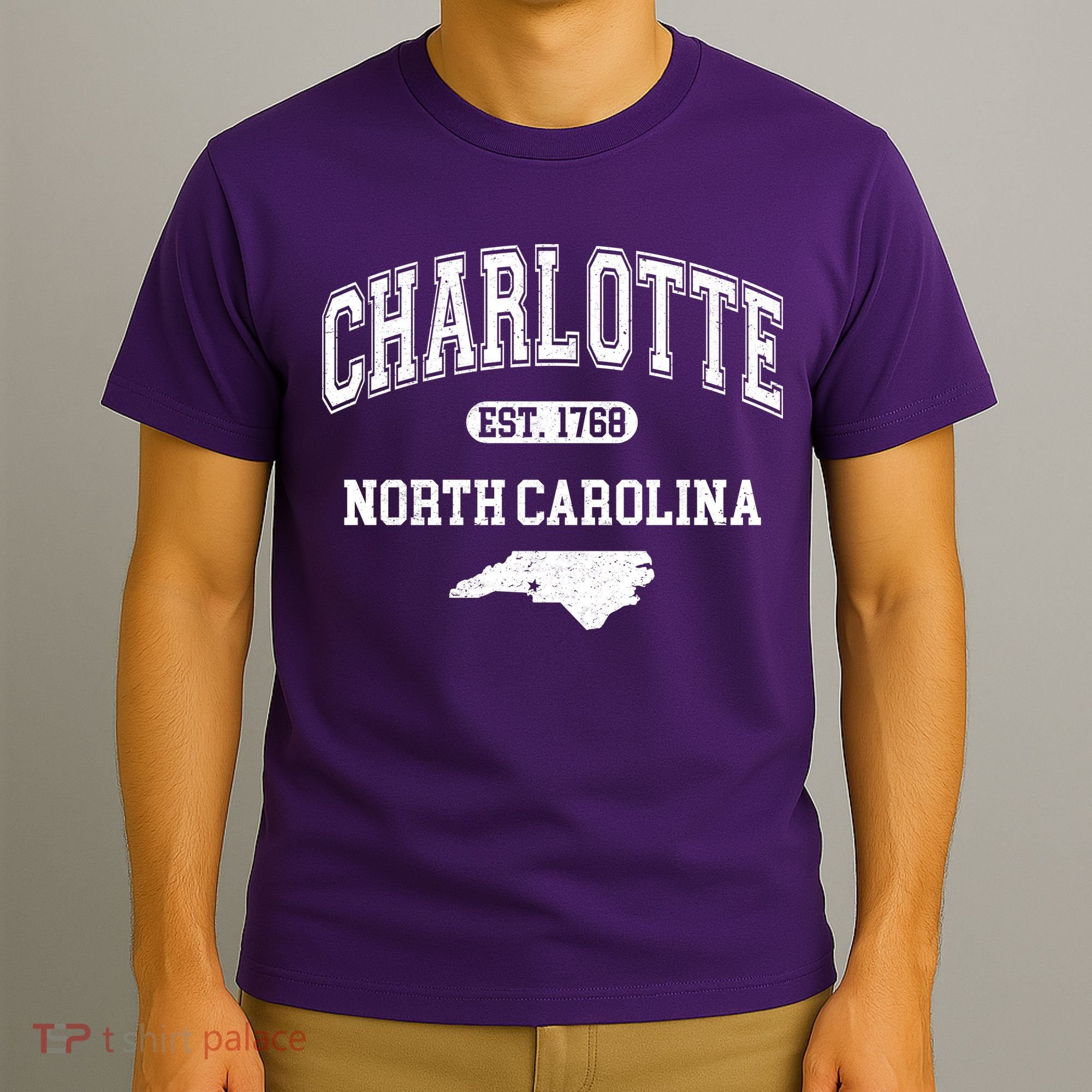 Charlotte North Carolina Est. 1768 Varsity T-Shirt