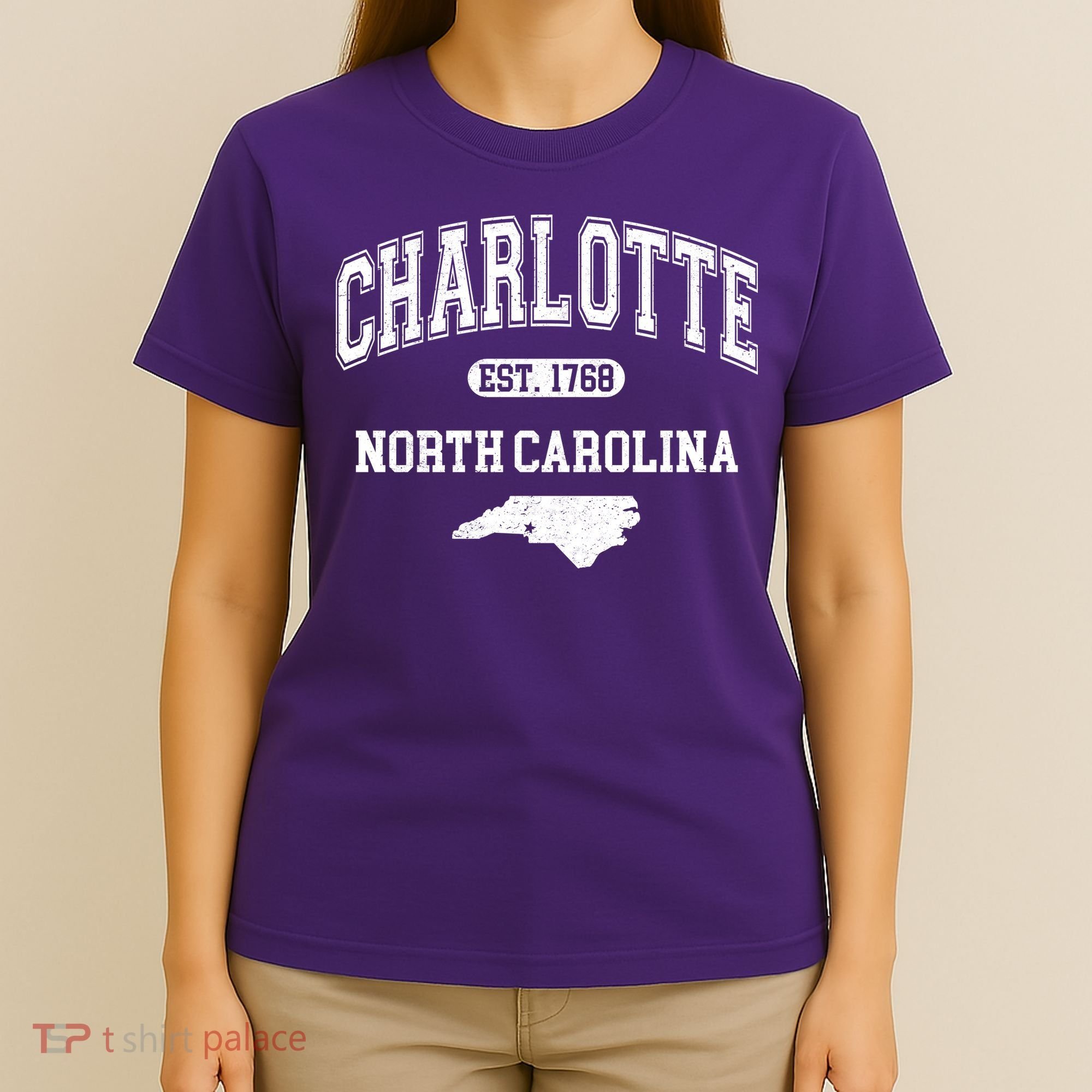 Charlotte North Carolina Est. 1768 Varsity T-Shirt