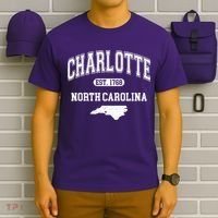 Charlotte North Carolina Est. 1768 Varsity T-Shirt thumb 6