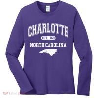 Charlotte North Carolina Est. 1768 Varsity Women's Long Sleeve Shirt thumb 0