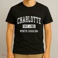 Charlotte North Carolina Nc Vintage Established T-Shirt thumb 3