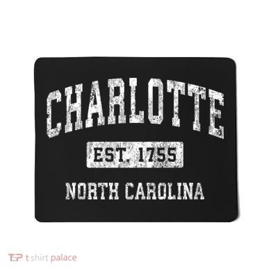 Charlotte North Carolina Nc Vintage Established Mousepad