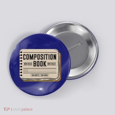Composition Notebook Costume Button