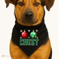 Chest Nuts Christmas Funny Couples Christmas Chestnuts USA-Made Doggie Bandana thumb 1