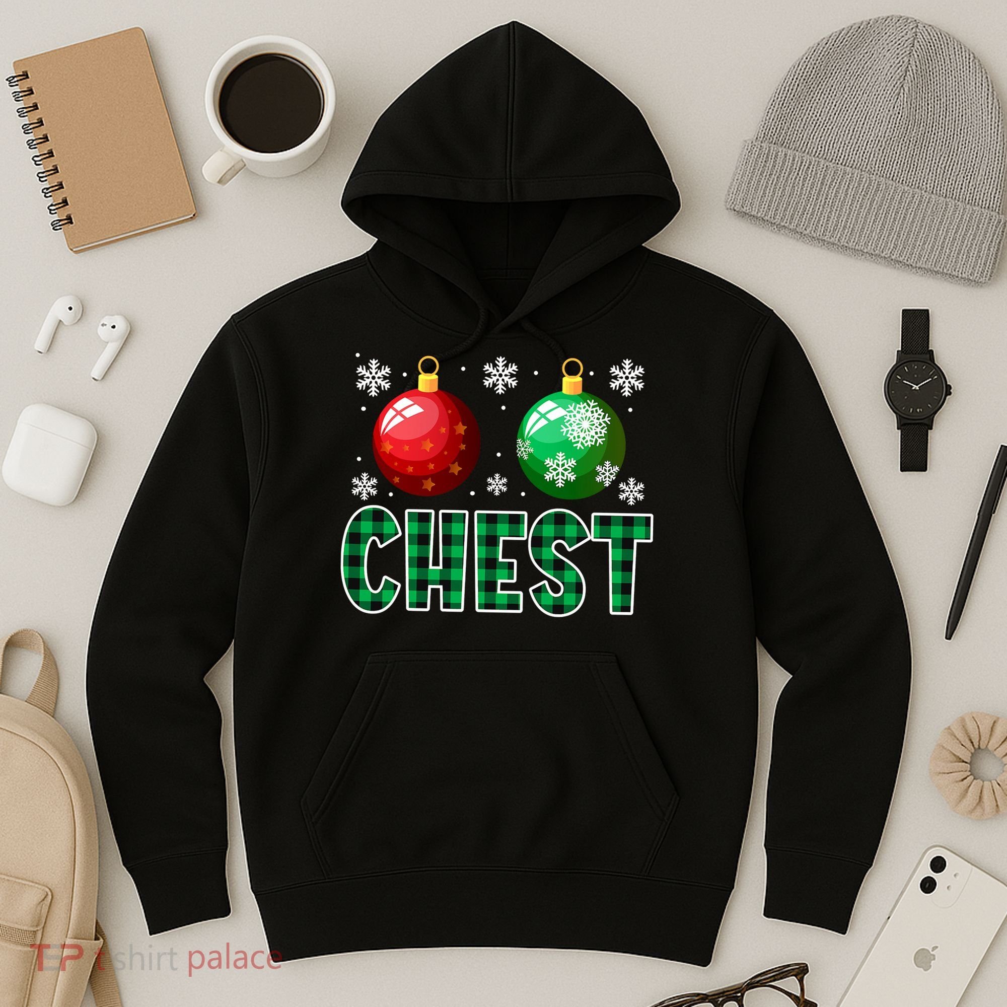 Chest Nuts Christmas Funny Couples Christmas Chestnuts Hoodie
