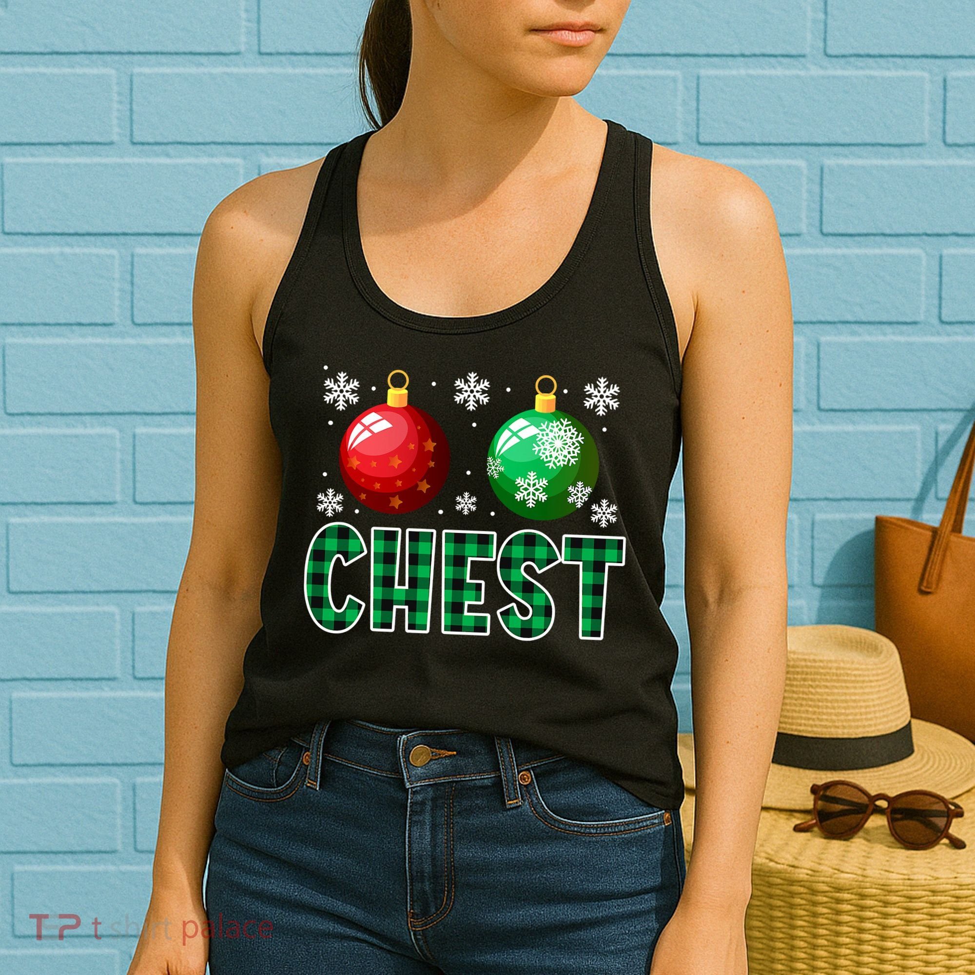 Chest Nuts Christmas Funny Couples Christmas Chestnuts Women's Tank Top