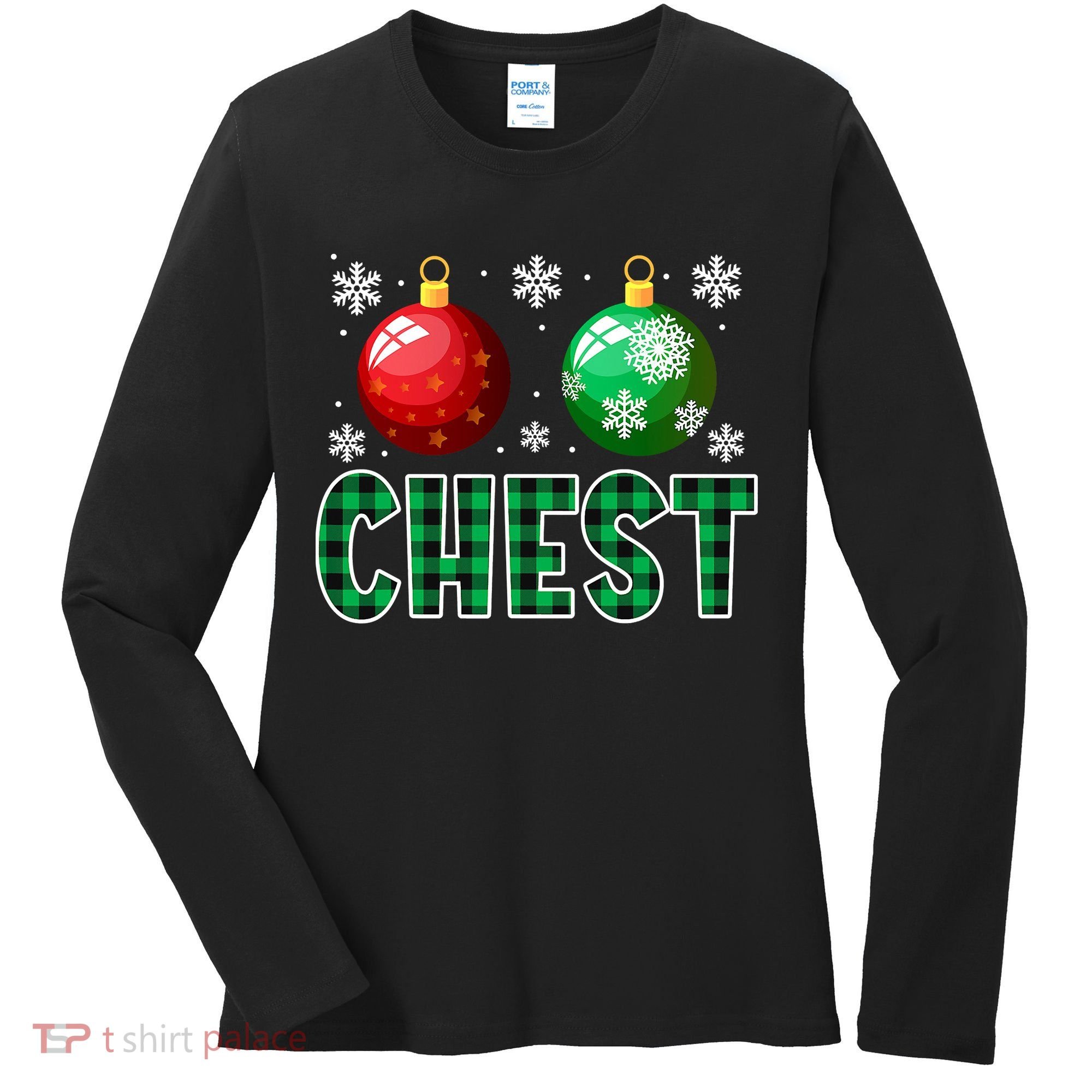 Chest Nuts Christmas Funny Couples Christmas Chestnuts Women's Long Sleeve Shirt