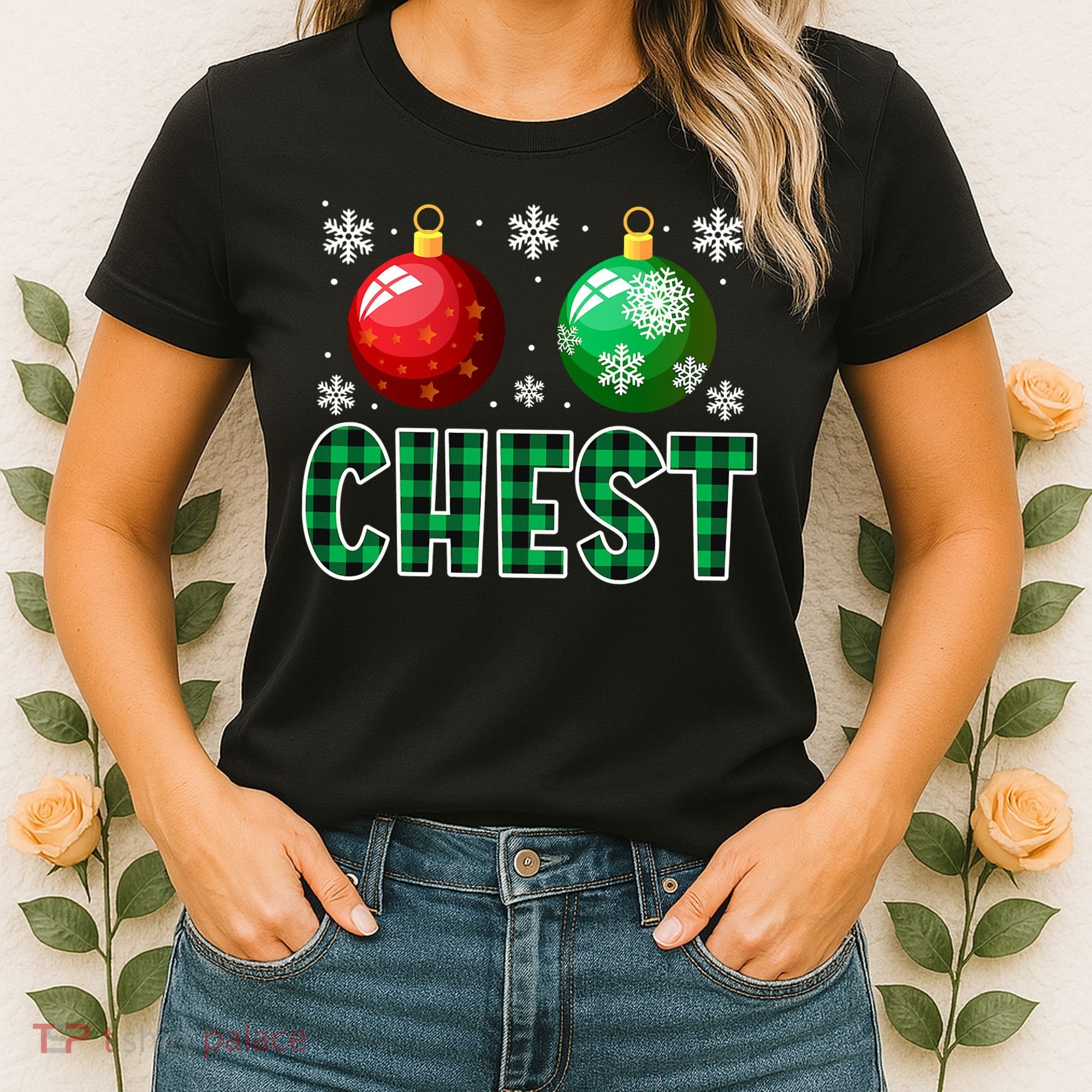 Chest Nuts Christmas Funny Couples Christmas Chestnuts Women's T-Shirt