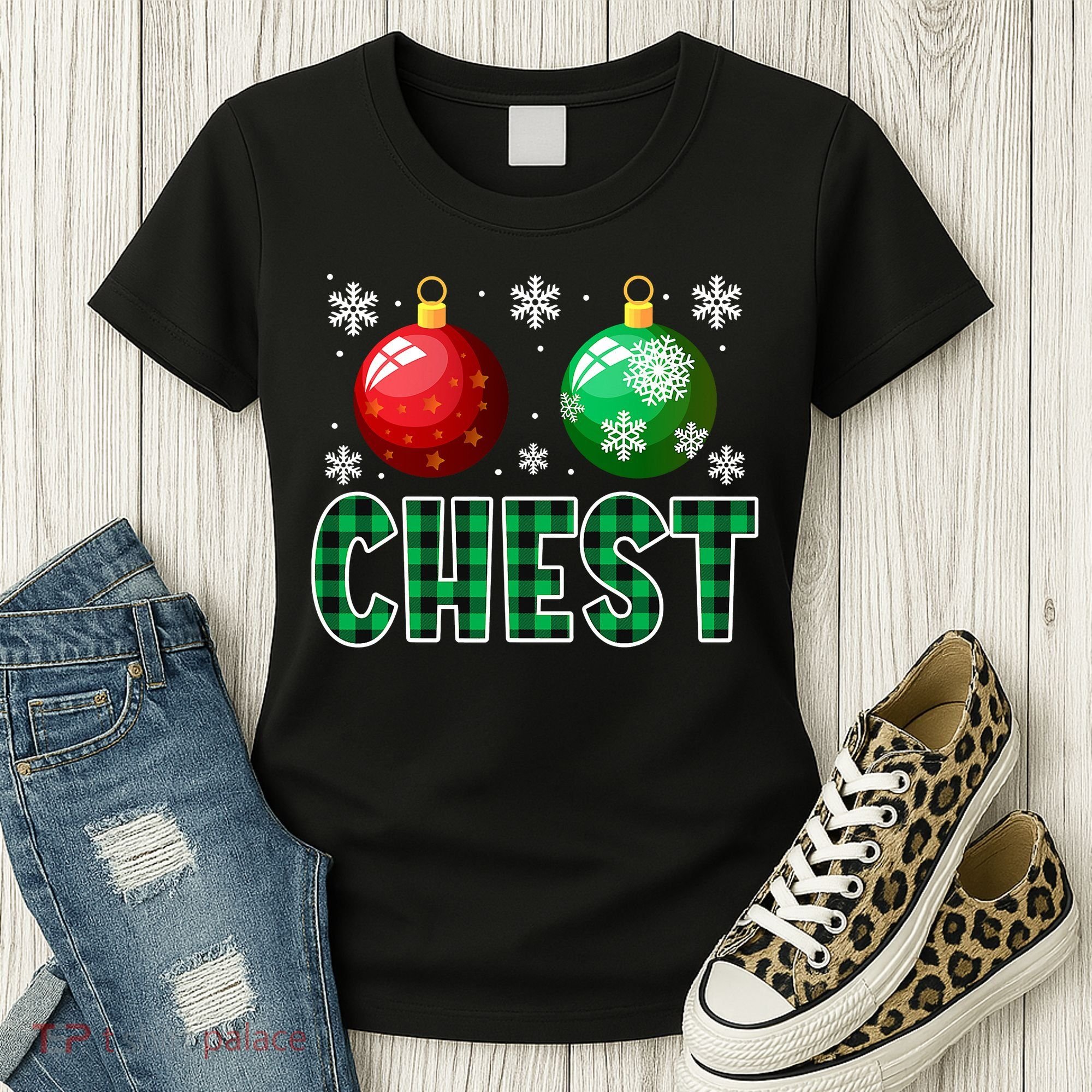 Chest Nuts Christmas Funny Couples Christmas Chestnuts Women's T-Shirt