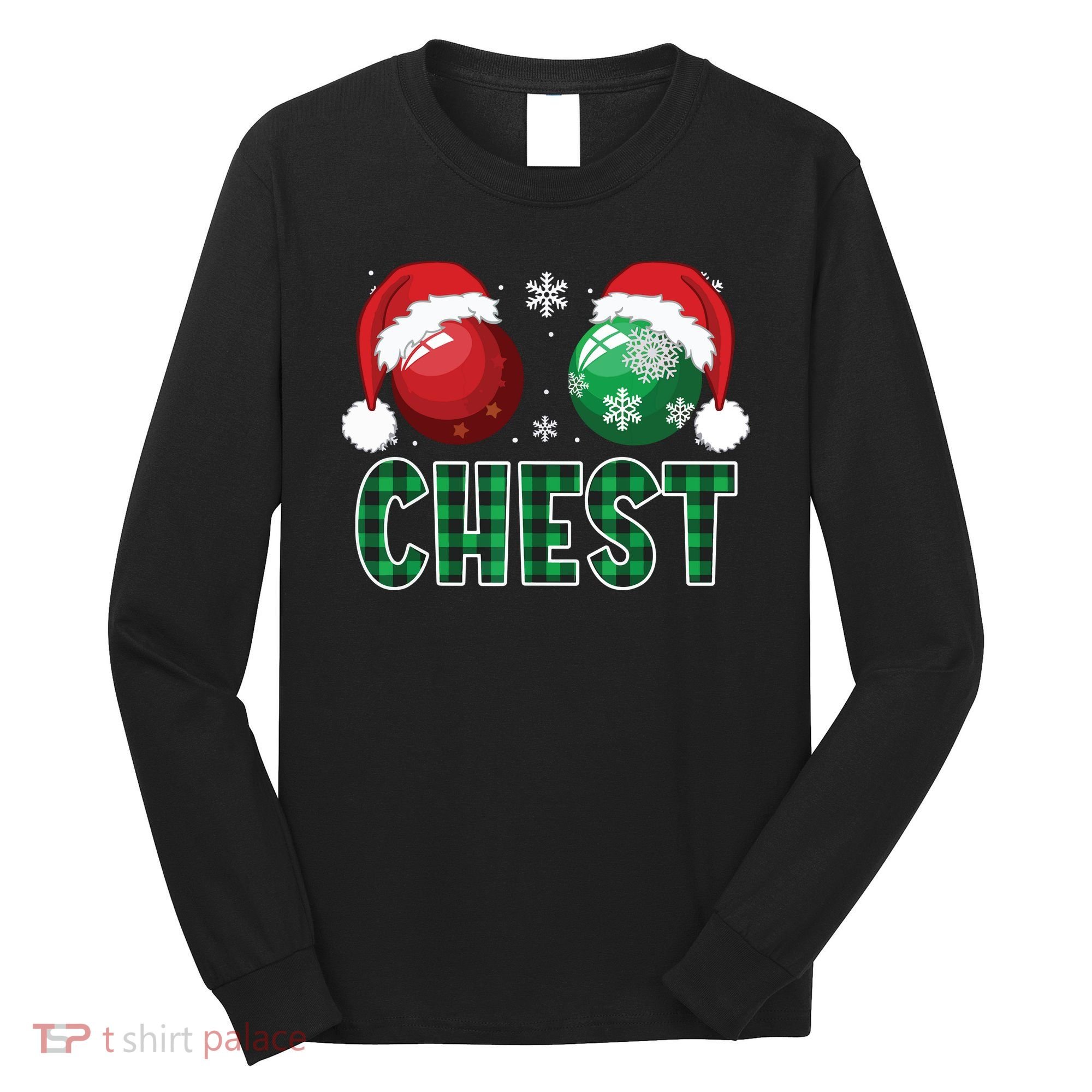 Chest Nuts Christmas Shirts Funny Matching Couple Chestnuts Long Sleeve Shirt