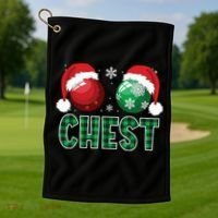 Chest Nuts Christmas Shirts Funny Matching Couple Chestnuts Golf Towel thumb 1