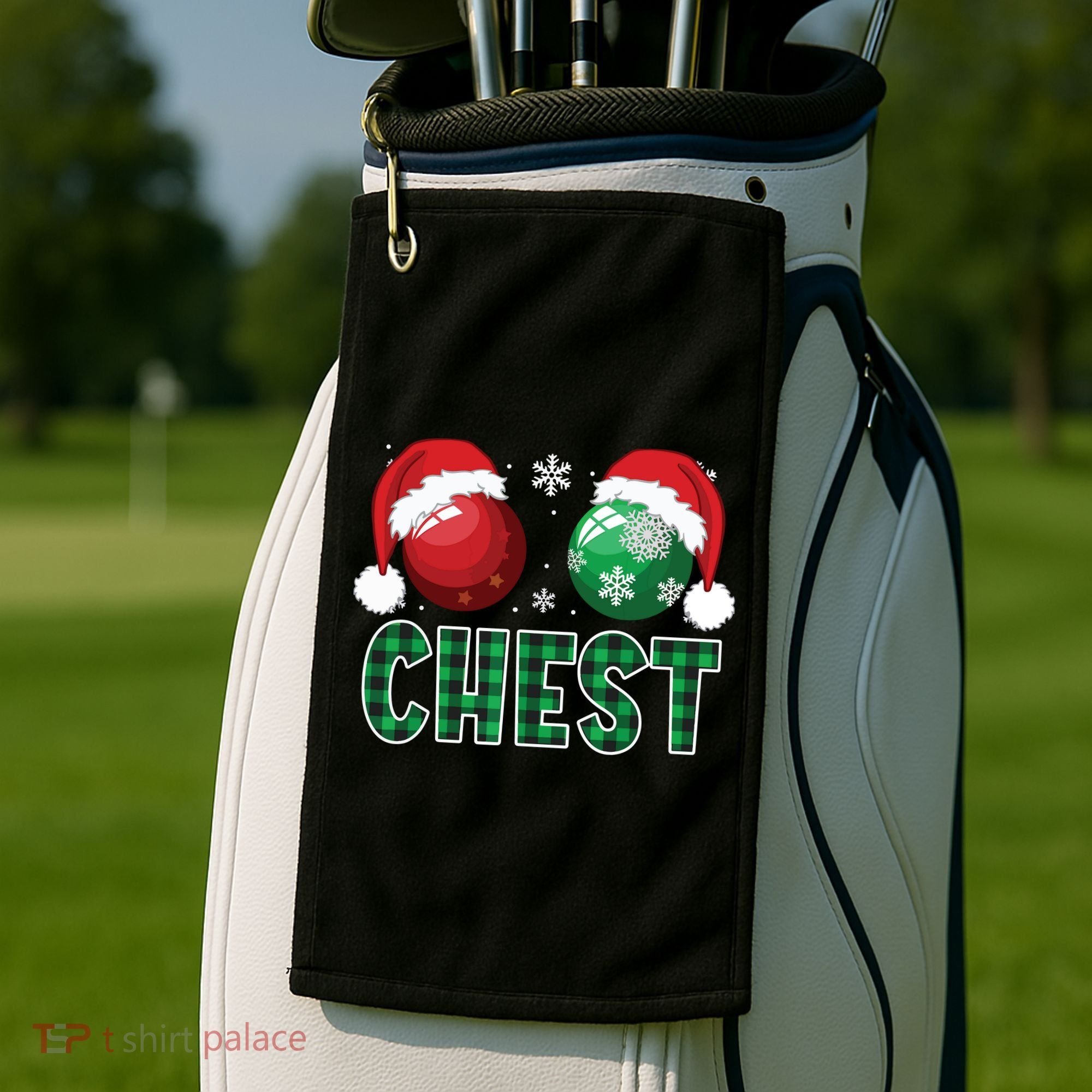 Chest Nuts Christmas Shirts Funny Matching Couple Chestnuts Golf Towel