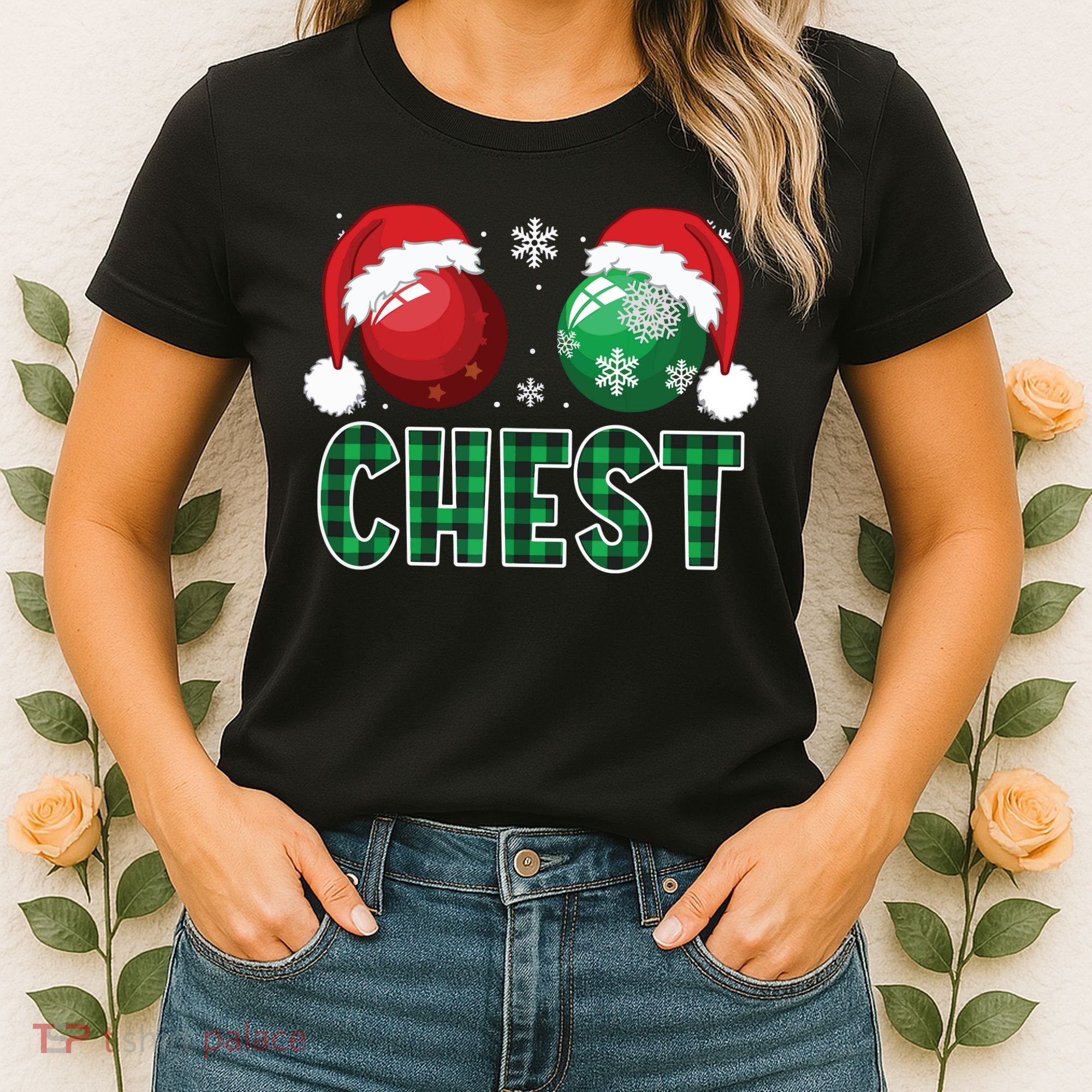 Chest Nuts Christmas Shirts Funny Matching Couple Chestnuts Women's T-Shirt