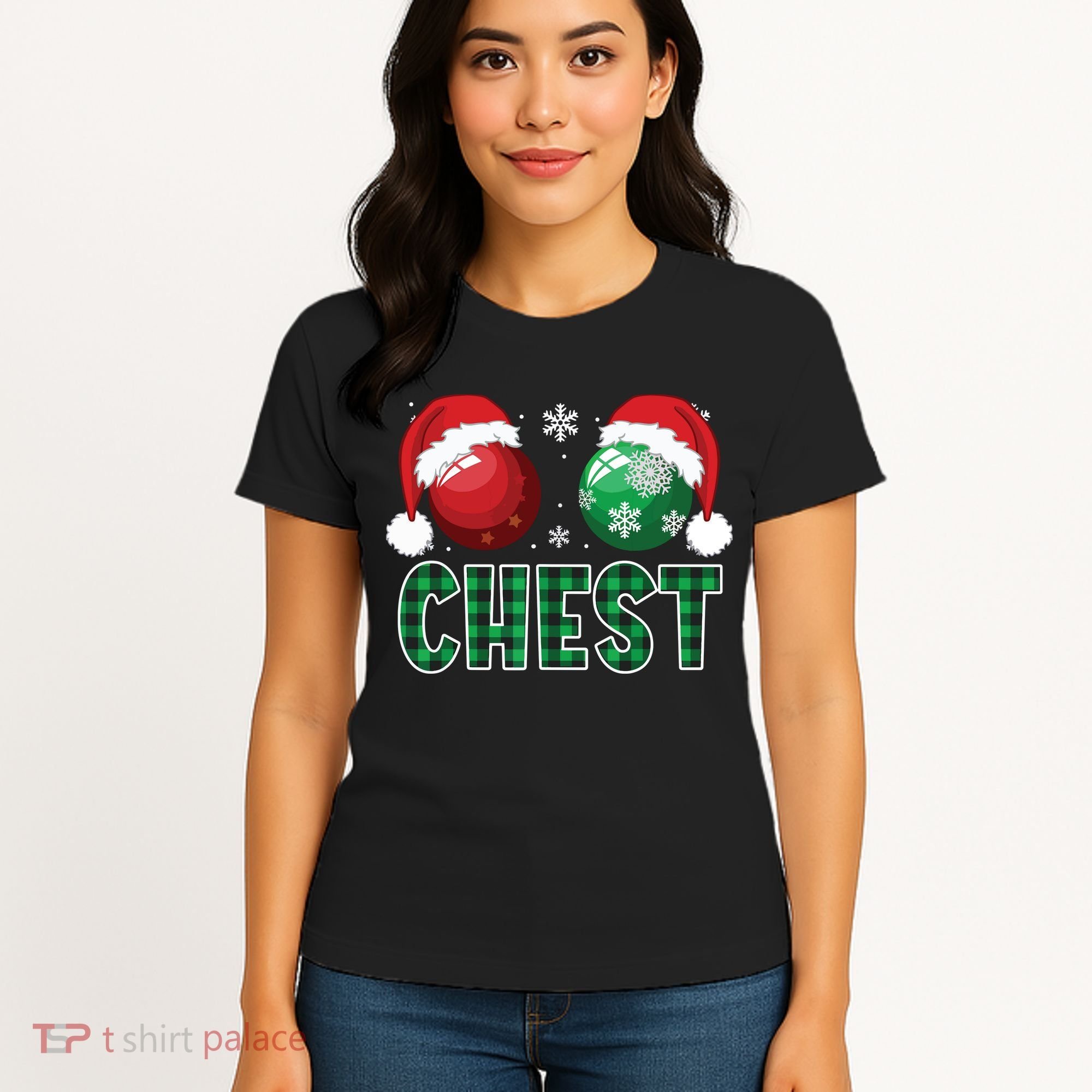 Chest Nuts Christmas Shirts Funny Matching Couple Chestnuts Women's T-Shirt
