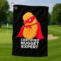 Chicken Nugget Certified Nugget Expert Halloween Costume Golf Towel thumb 1
