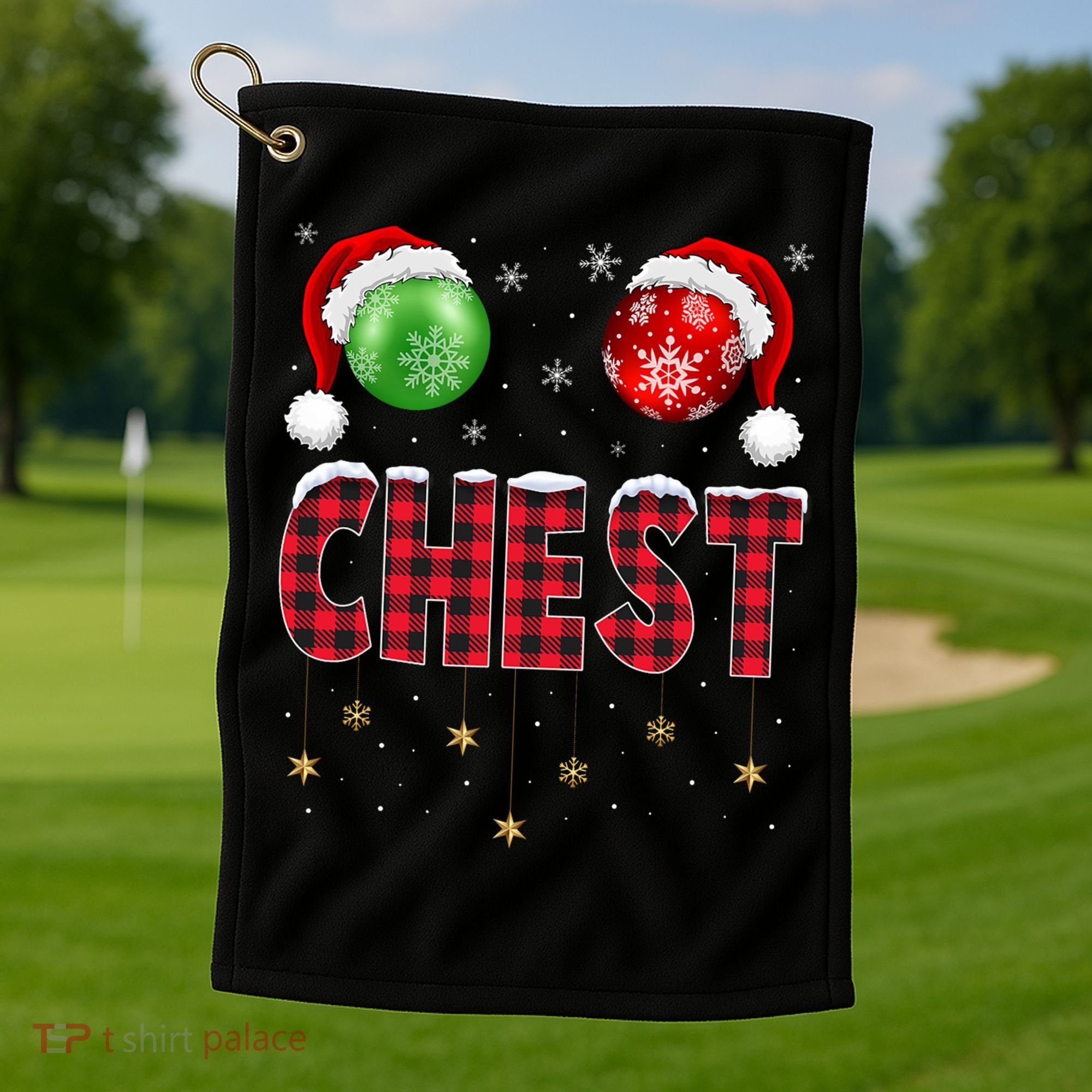 Chest Nuts Christmas Matching Couple Chestnuts Gift Golf Towel