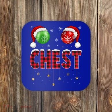 Chest Nuts Christmas Matching Couple Chestnuts Gift Coaster