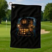 Cafe Night Golf Towel thumb 1