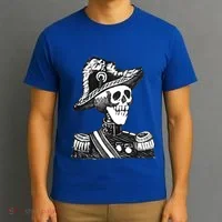 Calaca Naval Capitan Cool Gift Mexico Skeleton Style Gift T-Shirt thumb 3