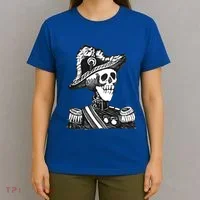 Calaca Naval Capitan Cool Gift Mexico Skeleton Style Gift T-Shirt thumb 4