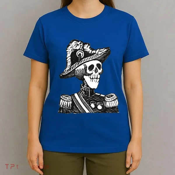 Calaca Naval Capitan Cool Gift Mexico Skeleton Style Gift T-Shirt