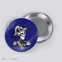 Calaca Naval Capitan Cool Gift Mexico Skeleton Style Gift Button thumb 0