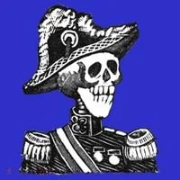 Calaca Naval Capitan Cool Gift Mexico Skeleton Style Gift Button thumb 1