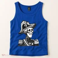 Calaca Naval Capitan Cool Gift Mexico Skeleton Style Gift Tank Top thumb 2