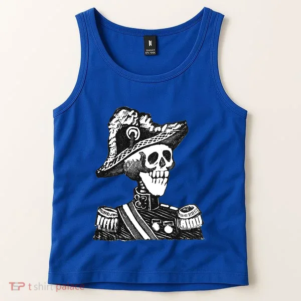 Calaca Naval Capitan Cool Gift Mexico Skeleton Style Gift Tank Top