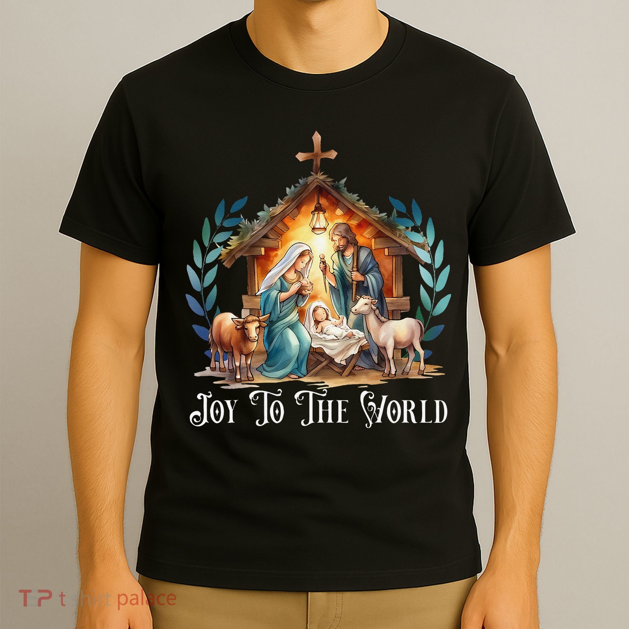 Christmas Nativity Christian Birth Of Jesus Joy To The World Gift T-Shirt