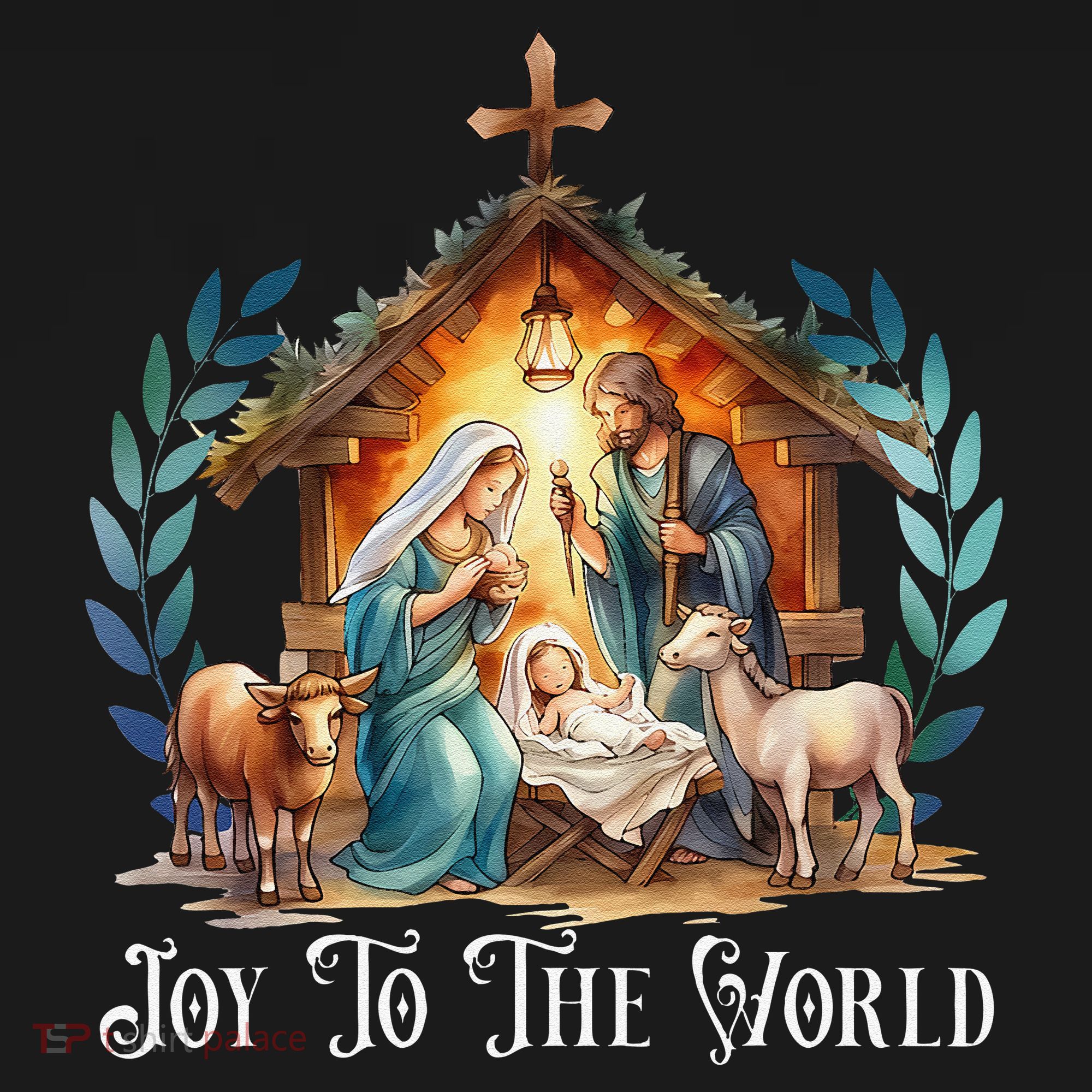 Christmas Nativity Christian Birth Of Jesus Joy To The World Gift T-Shirt