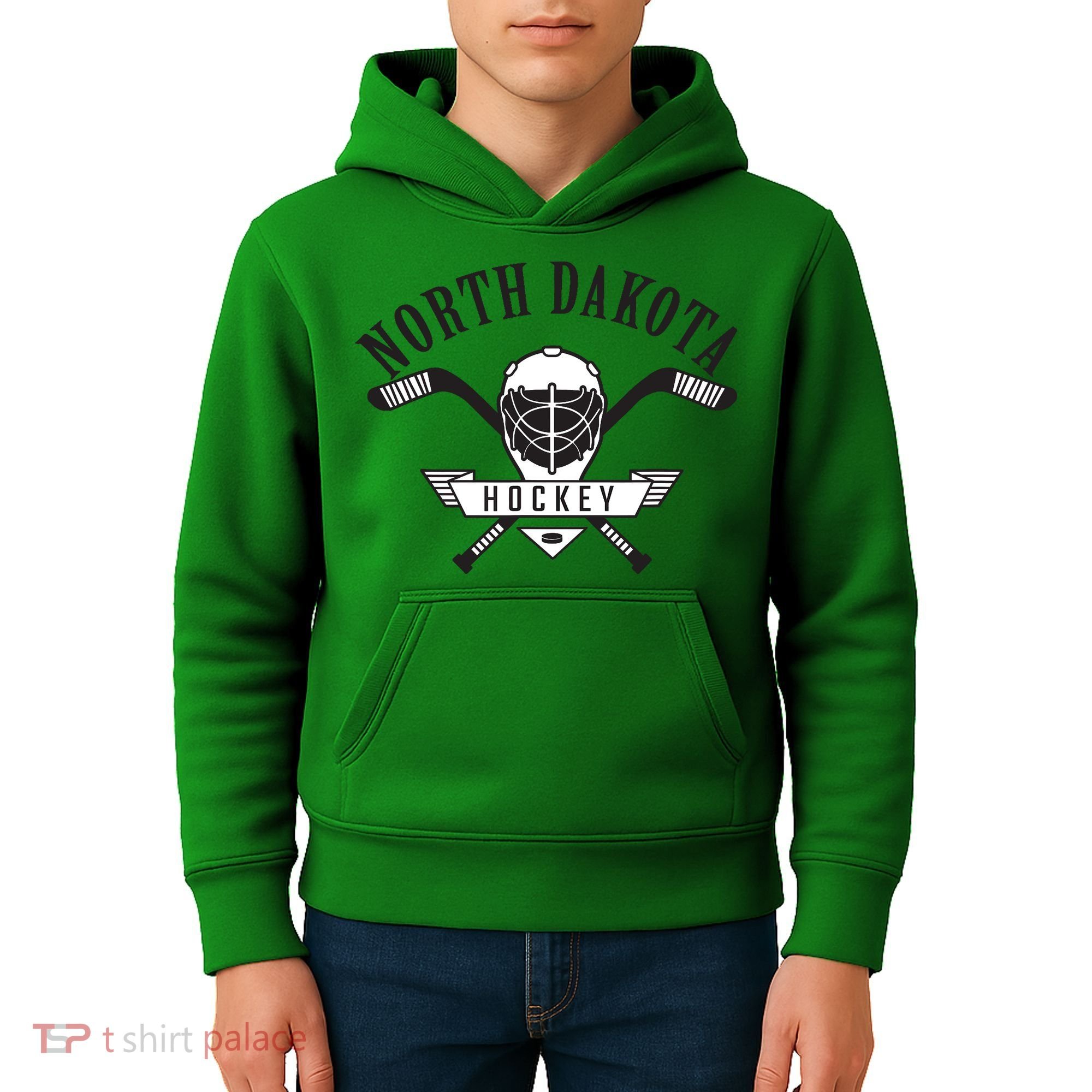 Classic North Dakota Hockey Kids Hoodie