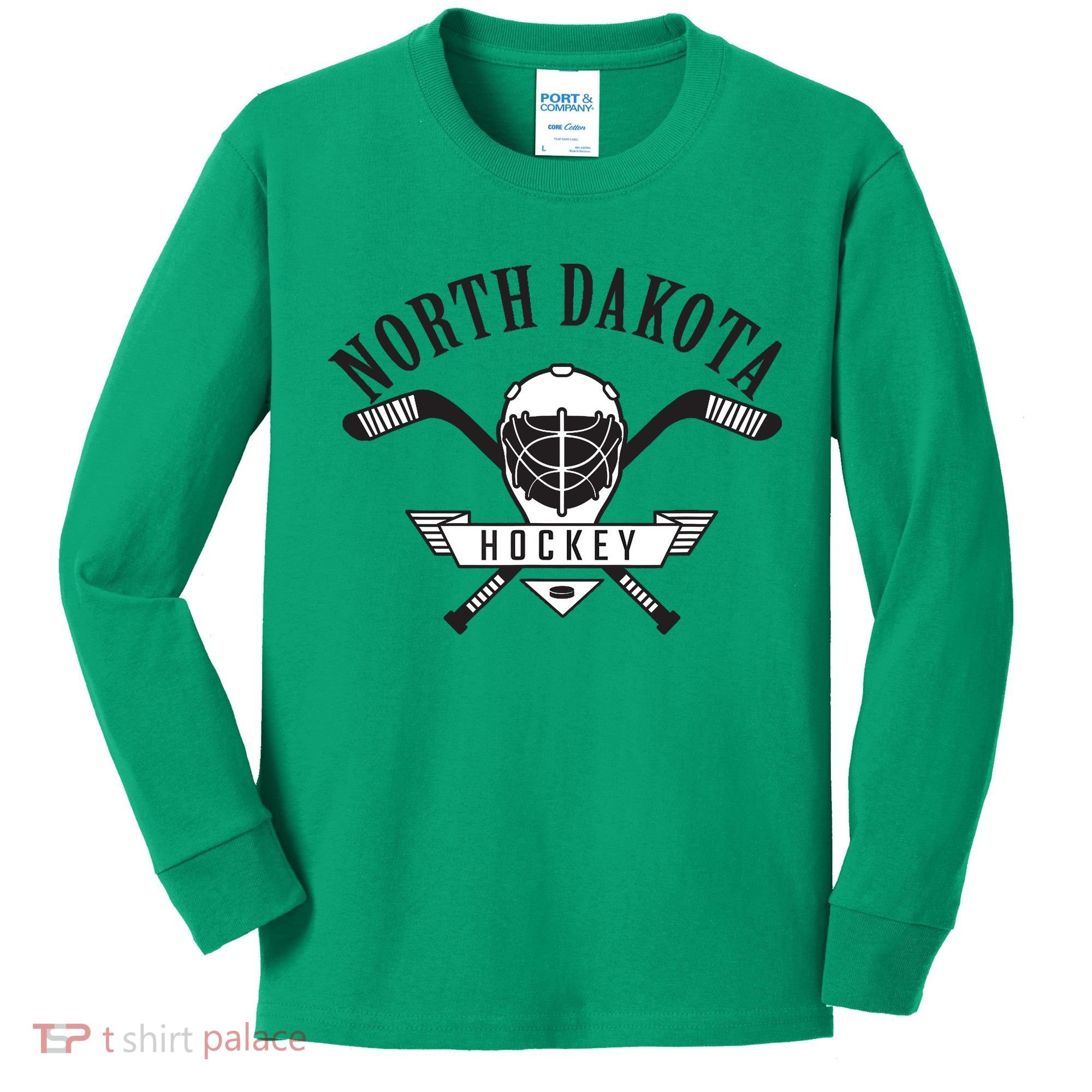 Classic North Dakota Hockey Kids Long Sleeve Shirt
