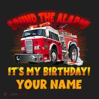 Custom Name Funny Sound The Alarm It's My Birthday Firetruck Women's Sweatshirt thumb 2