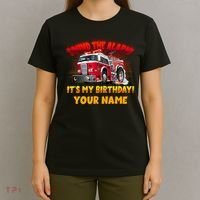 Custom Name Funny Sound The Alarm It's My Birthday Firetruck T-Shirt thumb 4
