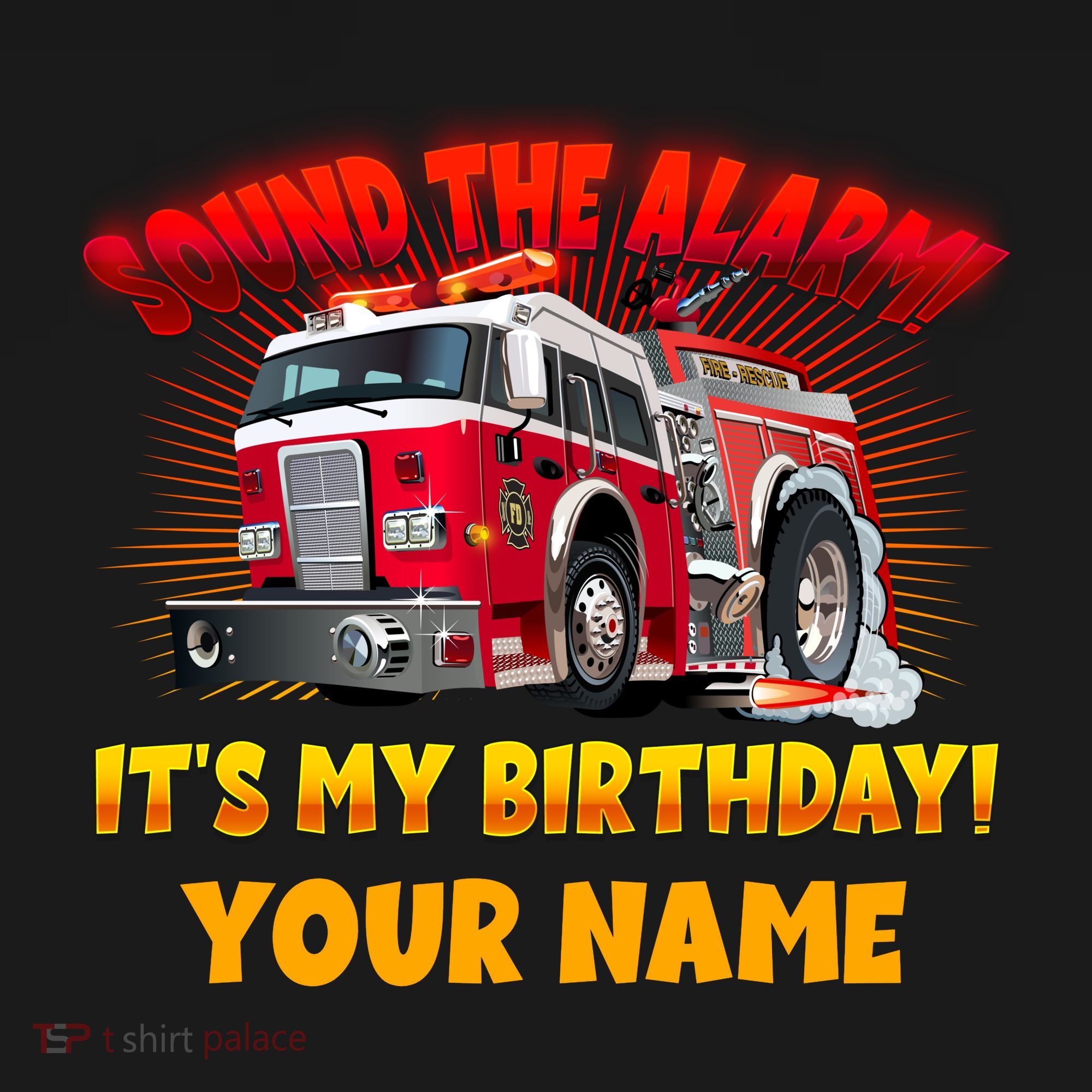 Custom Name Funny Sound The Alarm It's My Birthday Firetruck Mousepad