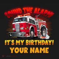 Custom Name Funny Sound The Alarm It's My Birthday Firetruck Ornament thumb 1