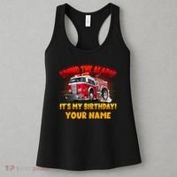 Custom Name Funny Sound The Alarm It's My Birthday Firetruck Women's Tank Top thumb 3