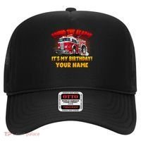 Custom Name Funny Sound The Alarm It's My Birthday Firetruck Hat thumb 0