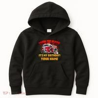 Custom Name Funny Sound The Alarm It's My Birthday Firetruck Kids Hoodie thumb 0