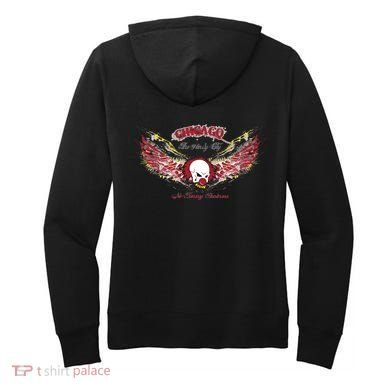 Chicago No Funny Business Clown Women's Hoodie back